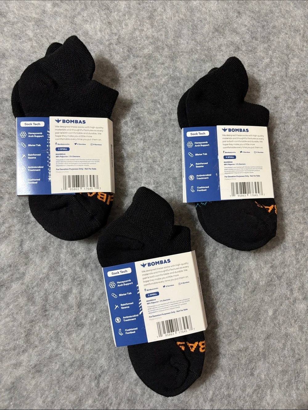 BOMBAS lot of 3 pairs Kids Socks XS Ankle kids 1-6 Brand New
